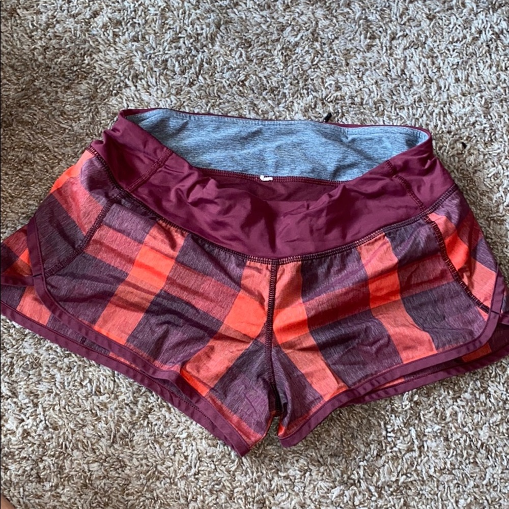 Lululemon Plaid Speed Shorts